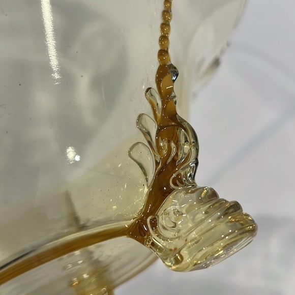 Heisey Vintage Empress “sahara Yellow”, 3 Dolphin Footed, Flared Bowl. - Picture 6 of 8